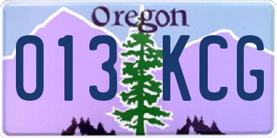 OR license plate 013KCG