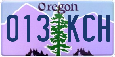 OR license plate 013KCH