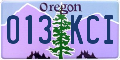 OR license plate 013KCI