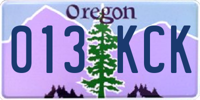 OR license plate 013KCK