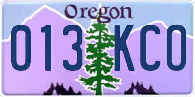 OR license plate 013KCO