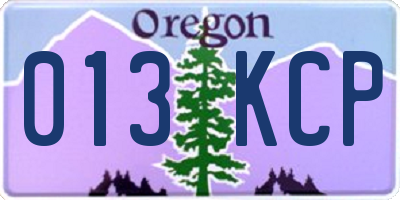 OR license plate 013KCP