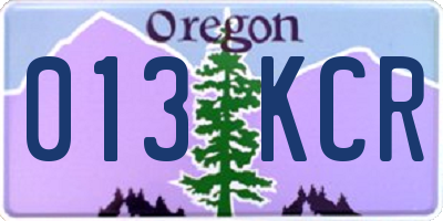 OR license plate 013KCR