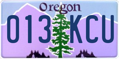 OR license plate 013KCU