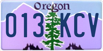 OR license plate 013KCV
