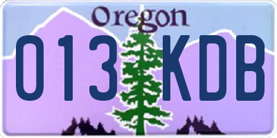 OR license plate 013KDB