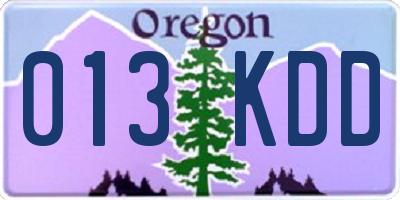OR license plate 013KDD