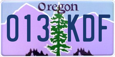 OR license plate 013KDF