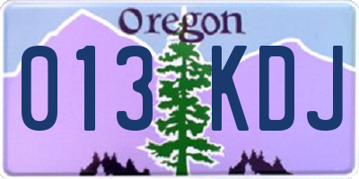 OR license plate 013KDJ