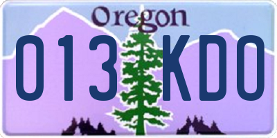 OR license plate 013KDO