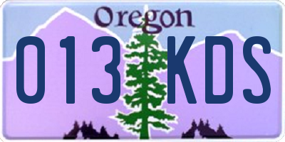 OR license plate 013KDS