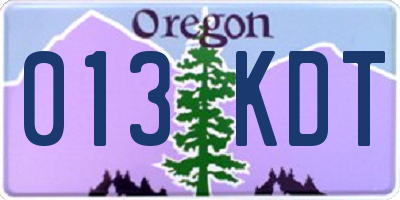 OR license plate 013KDT