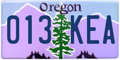 OR license plate 013KEA