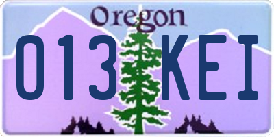 OR license plate 013KEI