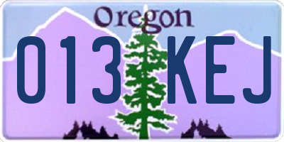 OR license plate 013KEJ