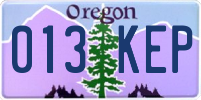OR license plate 013KEP