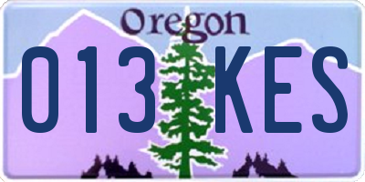 OR license plate 013KES