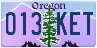 OR license plate 013KET