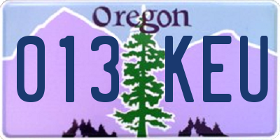 OR license plate 013KEU