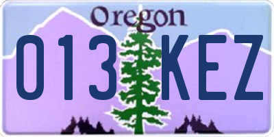 OR license plate 013KEZ