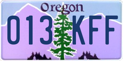 OR license plate 013KFF