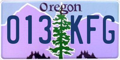 OR license plate 013KFG