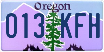 OR license plate 013KFH