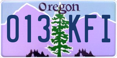 OR license plate 013KFI