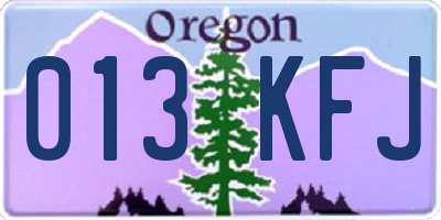 OR license plate 013KFJ