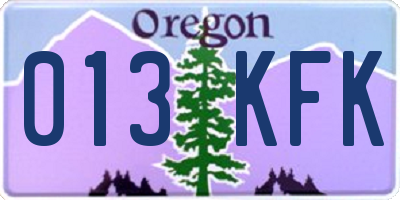 OR license plate 013KFK