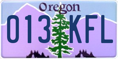 OR license plate 013KFL