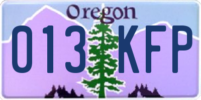 OR license plate 013KFP