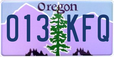 OR license plate 013KFQ