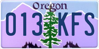 OR license plate 013KFS