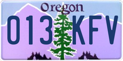 OR license plate 013KFV