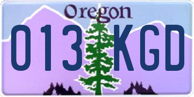 OR license plate 013KGD