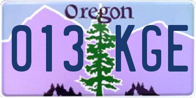 OR license plate 013KGE