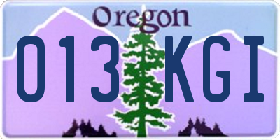OR license plate 013KGI