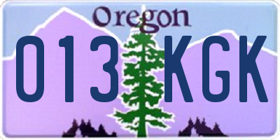 OR license plate 013KGK