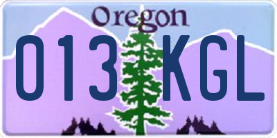 OR license plate 013KGL
