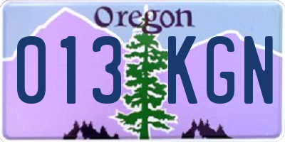 OR license plate 013KGN
