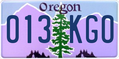 OR license plate 013KGO