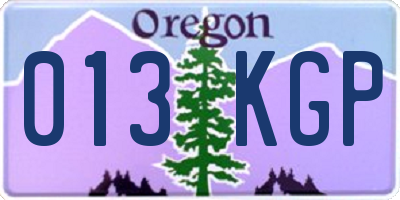 OR license plate 013KGP