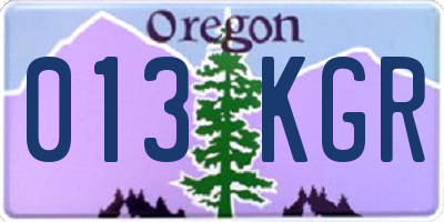 OR license plate 013KGR