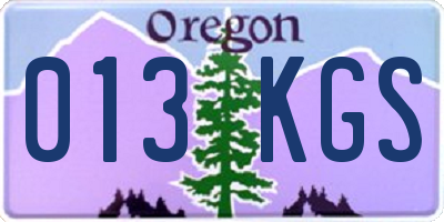 OR license plate 013KGS