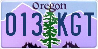 OR license plate 013KGT