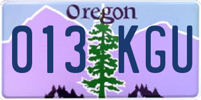 OR license plate 013KGU