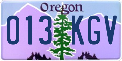 OR license plate 013KGV
