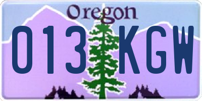 OR license plate 013KGW