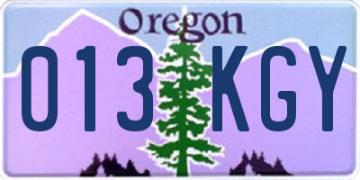 OR license plate 013KGY